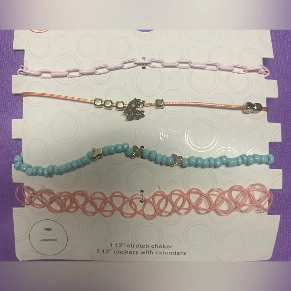 🔴 3/$12 Wonder Nation Girl’s‎ 4-Piece Colorful Necklace/Choker Set! NEW!